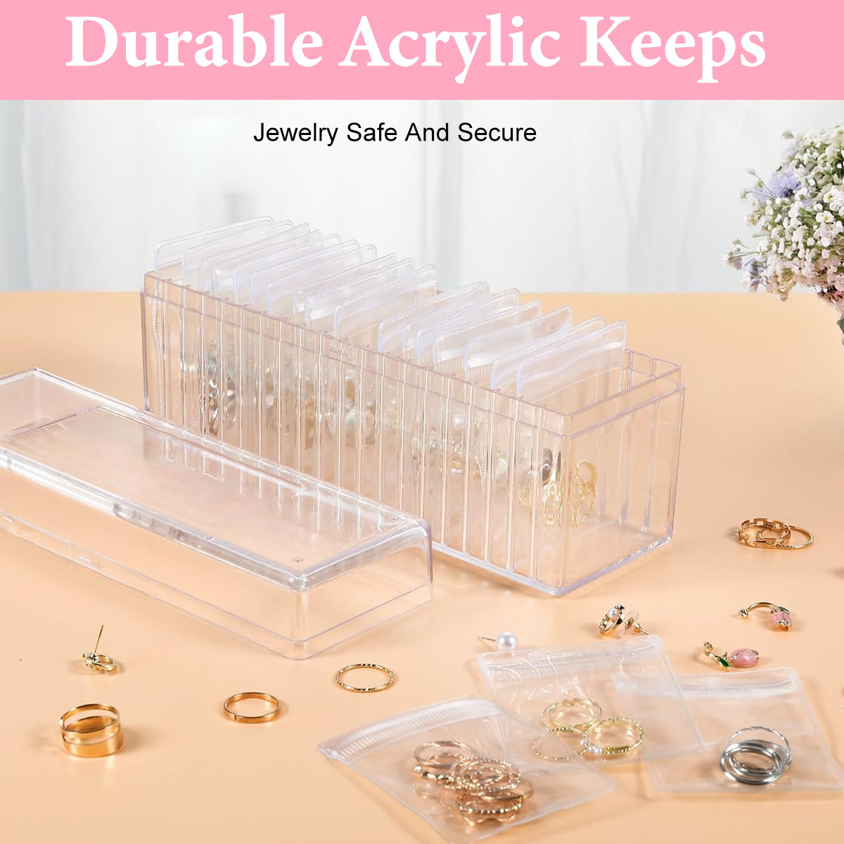 MAYCREATE 20Pcs Jewellery Organisers Pouch with Acrylic Jewellery Organisers Box Small Jewellery Pouches for Storage Travel Jewelry Case for Necklaces Bracelets Rings Earrings Gift for Women Girls MAYCREATE 20Pcs Jewellery Organisers Pouch with Acrylic Jewellery Organisers Box Small Jewellery Pouches for Storage Travel Jewelry Case for Necklaces Bracelets Rings Earrings Gift for Women Girls